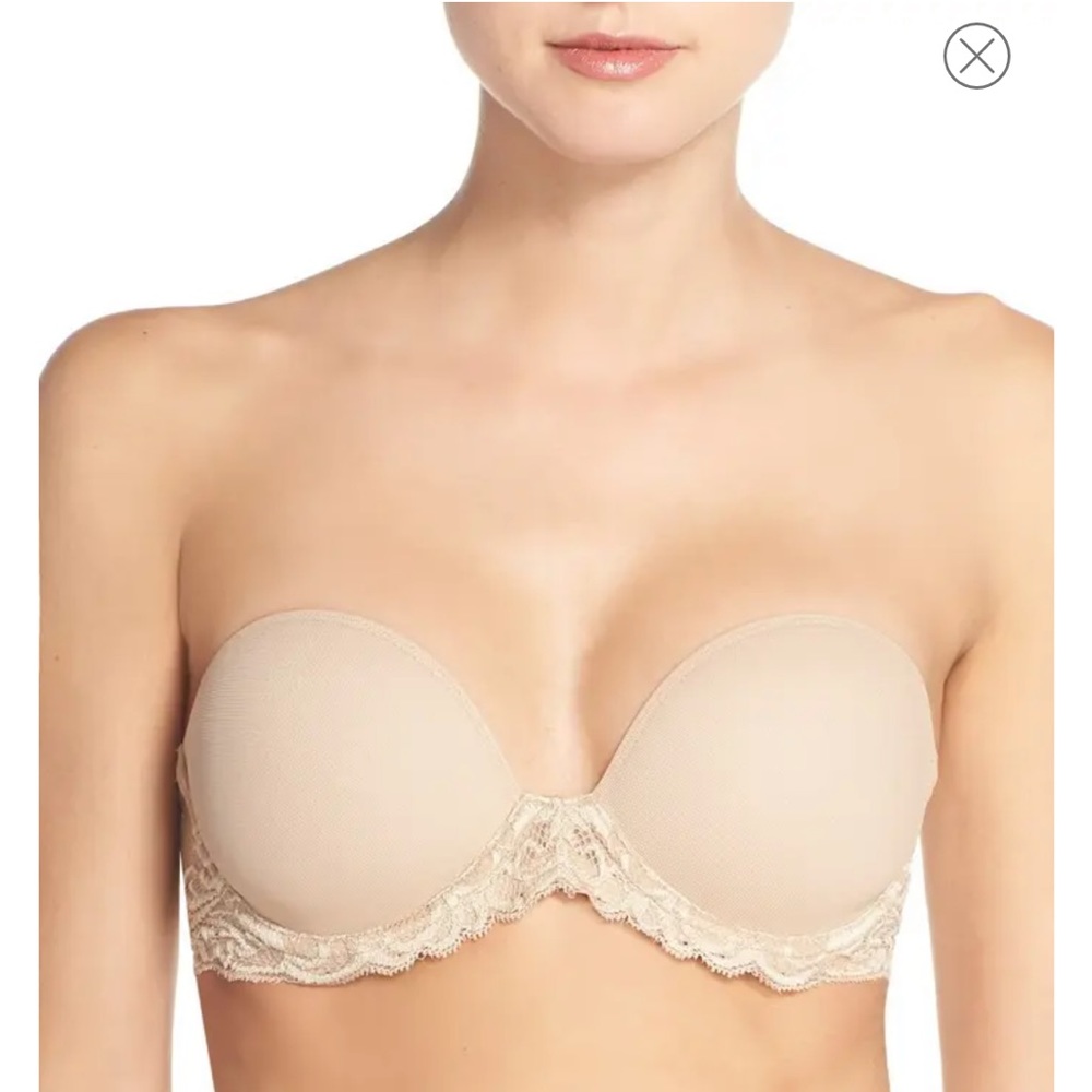 Natori Feathers Underwire Plunge Strapless Bra